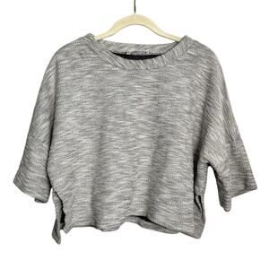 Derek Lam 10 Crosby Gray Textured Cropped Shirt Size Small